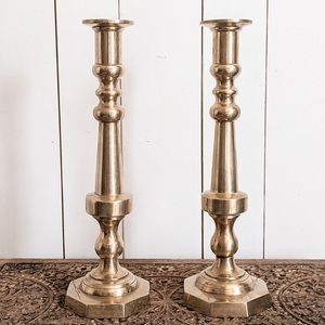 Pair of xl brass candlestick holders